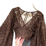 Leather-Back With Thin Short Perspective Creek Lace Jersey Autumn Dress New Korean Version Of The T-Shirt T-Shirt On The Women