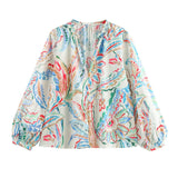2025 Spring Comfortable Wearing Multi-Colored Vibrant Flower-Printing Prefectural Silk Shirts