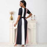 New Women's Clothing New Temperament Fashion Fashion Dress Short Sleeve Long Skirt