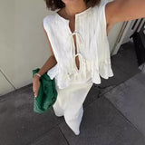 Summer New Women's Fashion Set With Sleeveless Vest Top High Waist Half-Body Skirt Two-Piece