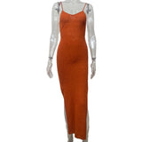2025 New Sexy Babes Body-In-Exa-Covered Vacation Sling Women's Knitted Open-Back Dress Women