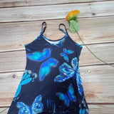 Fashion New Summer Dress Female Butterfly Print V-Necked Long Dress