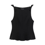 Black And White Skirt Body-Body Butterfly Strap Sling 2025 Spring And Summer Sleeveless Short Vest Woman