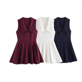 Wide Folds Lead Short Dress 2025 Summer Temperament Sleeveless Vest Style A-Word Repair Miniskirt
