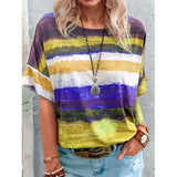 Explosion Women's Clothing 2025 New Summer Gradient Girl Short-Sleeved T-Shirt