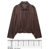 2025 Spring Pilot Jacket Bat Sleeve Zipper Loose Tuffen Jacket Women's Casual Jacket