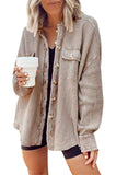 Autumn 2025 New Coat Fashion Casual Collar Pocket Splicing Irregular Shirt Jacket Woman