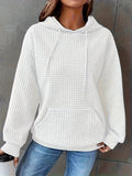 New Wish Autumn And Winter Explosion Of Solid Color Hooded Drawstring Fashion Long-Sleeved Lady's Loose Dress