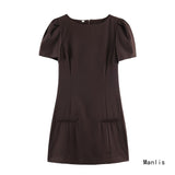 Women's New 2025 Casual High-Rise Thin Wide Folding Pure-Colored Skirt