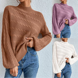 New Solid Women's Top In Autumn And Winter 2025 Loose Round Collar Collar Thairy