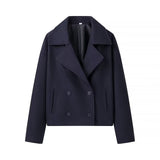 Ins Autumn New Women's Loose Version Of Double Buckle Temperament Commuting Hair, Short Coat Coat