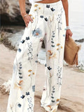 2025 Spring And Summer New Four Seasons Of Leisure Wide Leg Trousers Print Burst Loose Trousers Women