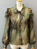 The Ancient Port Style Design Sense Niche Shirt Women Autumn New French Temperament Age Reduction Lantern Sleeve Chic