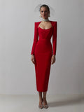 2025 New Women's Autumn New Horn Long-Sleeved Belt Dress Fashion Temperament