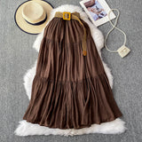 White Half-Dress Women's Dress 2025 Summer Small In The Long Leisure High-Rise Display Thin Pendulum Ponve Egg