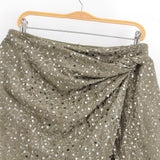 Ins2025 New Fashion Temperament Women's Army Green Beads Irregular Skirts