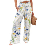 2025 Spring And Summer New Four Seasons Of Leisure Wide Leg Trousers Print Burst Loose Trousers Women