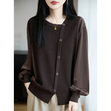 2025 Spring Summer Hollow Sweater Women In Wind Loose Knitted Long-Sleeved Cover Ice Cream Fashion