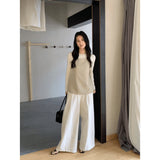 Spring Wear A Set Of High-End Fashion Sling T-Shirt Two Sets Of High-Rise Thin Legs Sleeves