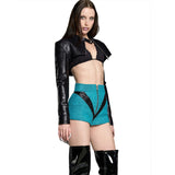 2025 Autumn Women's New Fashion Trend Street Hot Girls Short-Sleeved Pu Leather Jacket