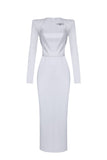 2025 New Women's Autumn New Horn Long-Sleeved Belt Dress Fashion Temperament