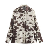 Printed Shirt Women's Skirt Set Explosive Texture Silk With Belt Animal Pattern