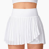 Two-Piece Tennis Skirt Running Yoga Badminton Short Skirt With Safety Pants Zipper
