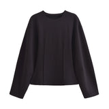 Casual Sports Solid Suit 2025 Spring Double-Sided Cloth Collar Collar Jersey Elastic High-Waisted Trousers Woman