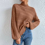 New Solid Women's Top In Autumn And Winter 2025 Loose Round Collar Collar Thairy
