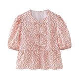 Spring 2025 New Women's Leopard Print Short-Sleeved Shirt
