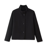 2025 Women's Autumn New Fashion Asymmetric Blending Short Loose Coat Coat