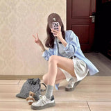 White High-Waisted Broad-Legged Denim Shorts Women's Summer Narrow Version Of Small Straight-Tipped Trousers To Make Old Thin Five-Point Pants