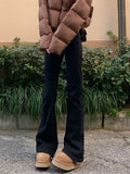 High-Rise Black Micro-Tight Jeans 2025 New Autumn And Winter Large-Size Trousers Showing Thin Plus Thick Straight Trousers