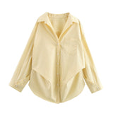 Spring 2025 New Women's Fashion Simple Bat Sleeve Silk Shirt