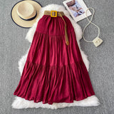 White Half-Dress Women's Dress 2025 Summer Small In The Long Leisure High-Rise Display Thin Pendulum Ponve Egg