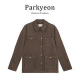 Vintage Style Design Workwear Jacket With Temperament Shirt High Waist Shorts Three-Piece Set
