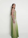 2025 Summer Fashion New Temperament Famous Hanging Neck Sling Dress Suit Gradually Loose Dance Dress