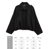 Women's 2025 New Bat Sleeve Loose-Fitting Velvet Bomber Jacket Jacket