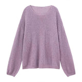 Autumn With A Set Of 2025 Purple Gentle Temperament Sweater Knitted Jersey Half Dress Two-Piece Skirt