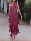 Fashion Eso-Shouldered Asymmetric Dress 2025 Spring And Summer New