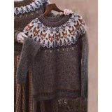 Wish Hot New Sweater Women's Round Collar Color Loose Fashion Knitted Shirt Long Sleeve