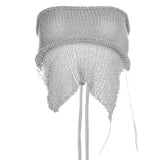 Spring 2025 Fashion Trend Women's New Breast-Wearing Body-Dectivable Knitting Small Vest