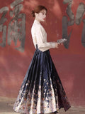New Chinese Style Dragon Year Horse Face Dress Suit 2025 New Spring And Autumn Improved Ming Ancient Costume Two Sets