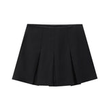 Women's New 2025 Casual High-Rise Thin Wide Folding Pure-Colored Skirt
