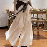 Lazy And Relaxed Sense Of Simple Shoulder Round Neck Short Sleeve T-Shirt High Lumbar Loose Leisure Pants Two Sets