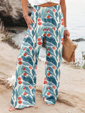 2025 Spring And Summer New Four Seasons Of Leisure Wide Leg Trousers Print Burst Loose Trousers Women