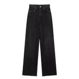 Fashion Classic Water Wash Jeans 2025 Spring High-Rise Straight Slack Trousers Women