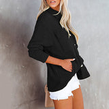 Women's 2025 New Autumn And Winter Shirt Solid Color Loose Wick Pocket Long-Sleeved Sleeve Shirt Jacket