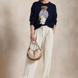 2025 Autumn And Winter Explosion Of Women's Cotton Heavy-Industrial Cartoon Bear Round Lead College To Reduce The Age Of Women Sweater