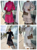 Women's Dress 2025 New French Lace Collar Bubble Bubble Sleeve Dress Temperament Waist Show Skinny Dress